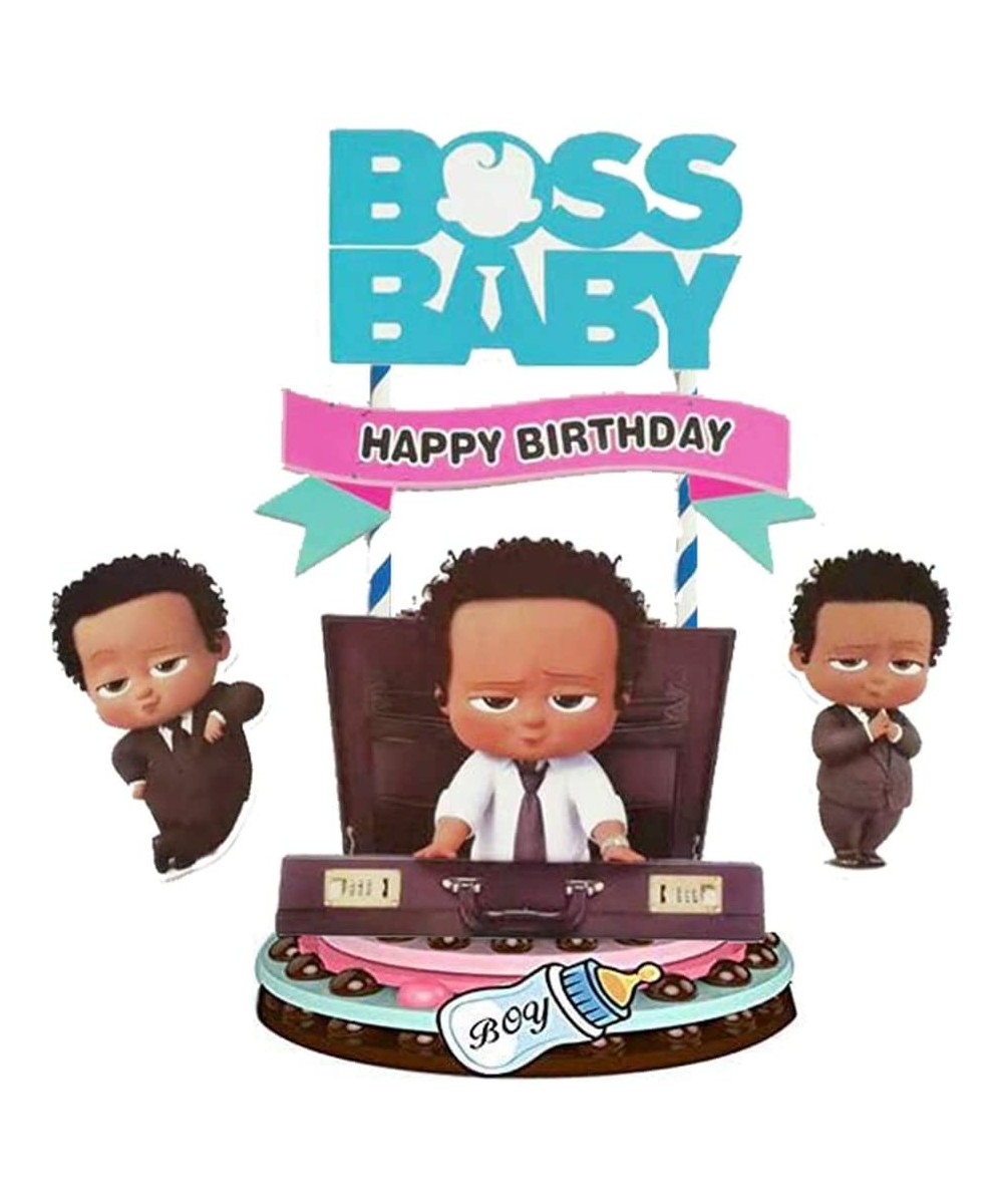 Baby Boss Cake Topper Bule Cake Decorations Baby Shower Theme Party Supplies 5pcs Boys - CF196ICXQH0 $7.25 Cake & Cupcake Top...