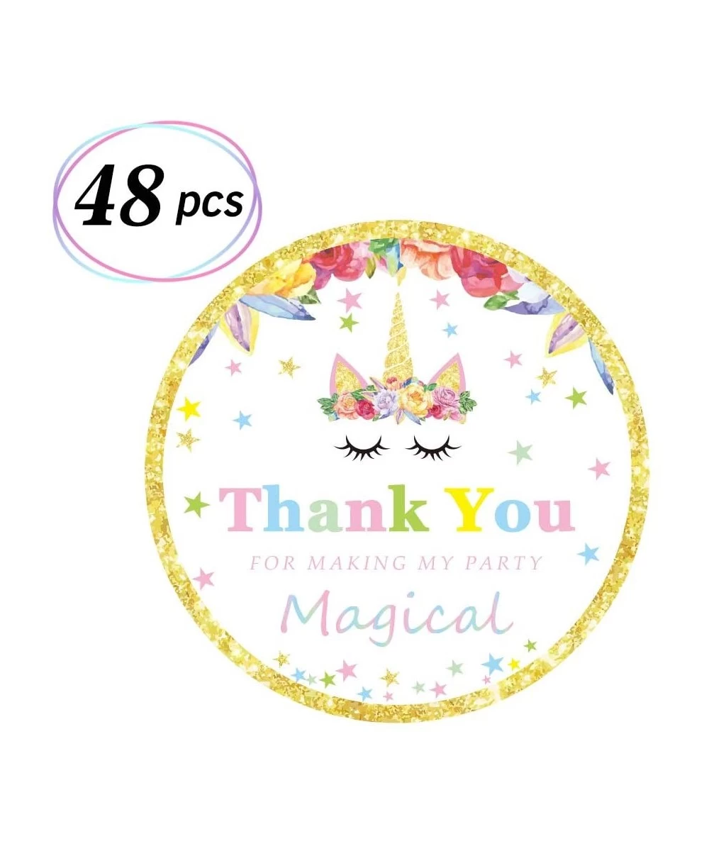 Magical Unicorn Stickers Unicorn Themed Thank You Tags Birthday Party Favor Decor - CK18DYOLA8A $5.07 Party Packs