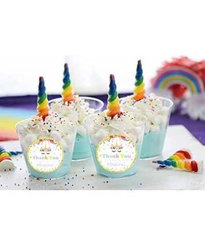 Magical Unicorn Stickers Unicorn Themed Thank You Tags Birthday Party Favor Decor - CK18DYOLA8A $5.07 Party Packs