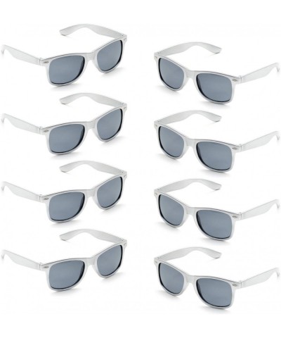 Neon Colors Party Favor Supplies Unisex Sunglasses Pack of 8 (Silver) - Silver - CU18ERLTRML $7.85 Favors