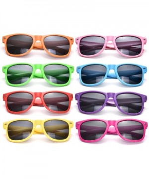 Neon Colors Party Favor Supplies Unisex Sunglasses Pack of 8 (Silver) - Silver - CU18ERLTRML $7.85 Favors