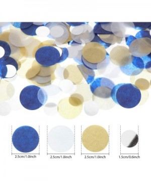 Round Tissue Paper Table Confetti Dots for Wedding Birthday Party Decoration- 1.76 oz (Blue Gold Sliver Confetti- 2.5 cm) - B...