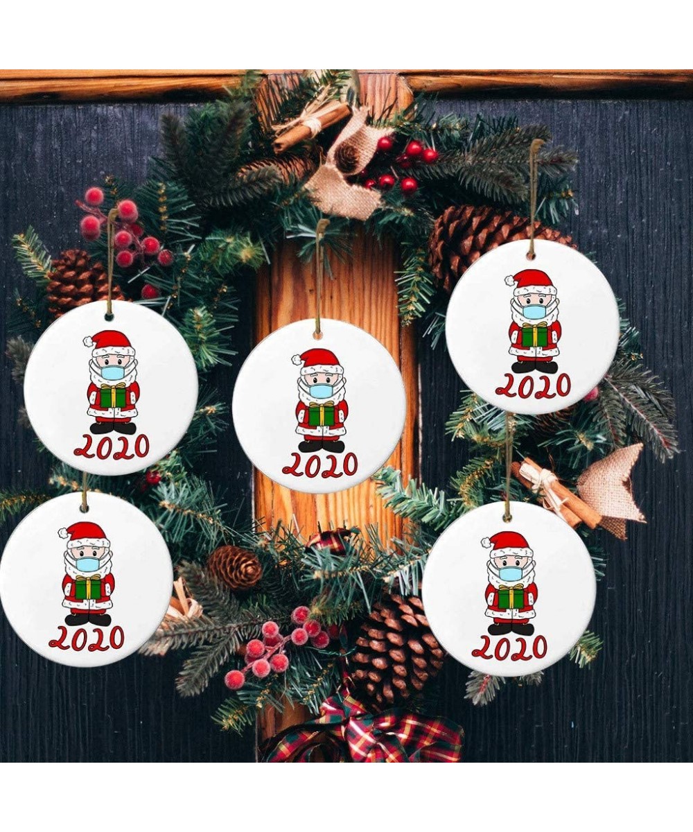 2020 Christmas Holiday Decorations Hanging Christmas Santa Pendant Personalized Family of Ornament (10PCS -White- 2.8IN) - 10...