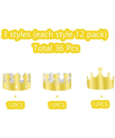 36 PCS Paper Crowns Hat Gold Foil Crowns Paper Party Hat for Birthday Party- Baby Shower - C618LNYARQ5 $7.24 Party Hats