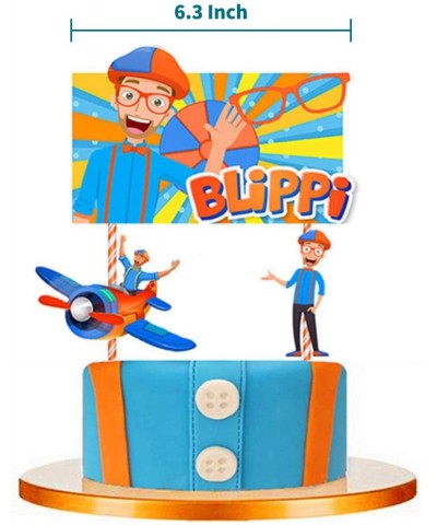 Blippi Birthday Party Supplies Set- Blippi Latex Balloons- Birthday Banner- Happy Birthday Cake Topper- 45 Pack(Yellow) - Yel...