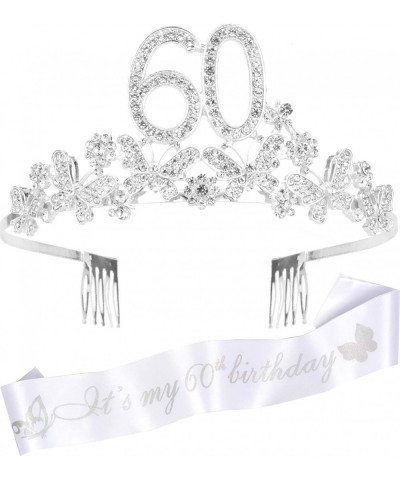 60th Birthday Gifts for Women- 60th Birthday Tiara and Sash- It's My 60th Birthday Sash and Crystal Tiara- 60th Birthday Deco...