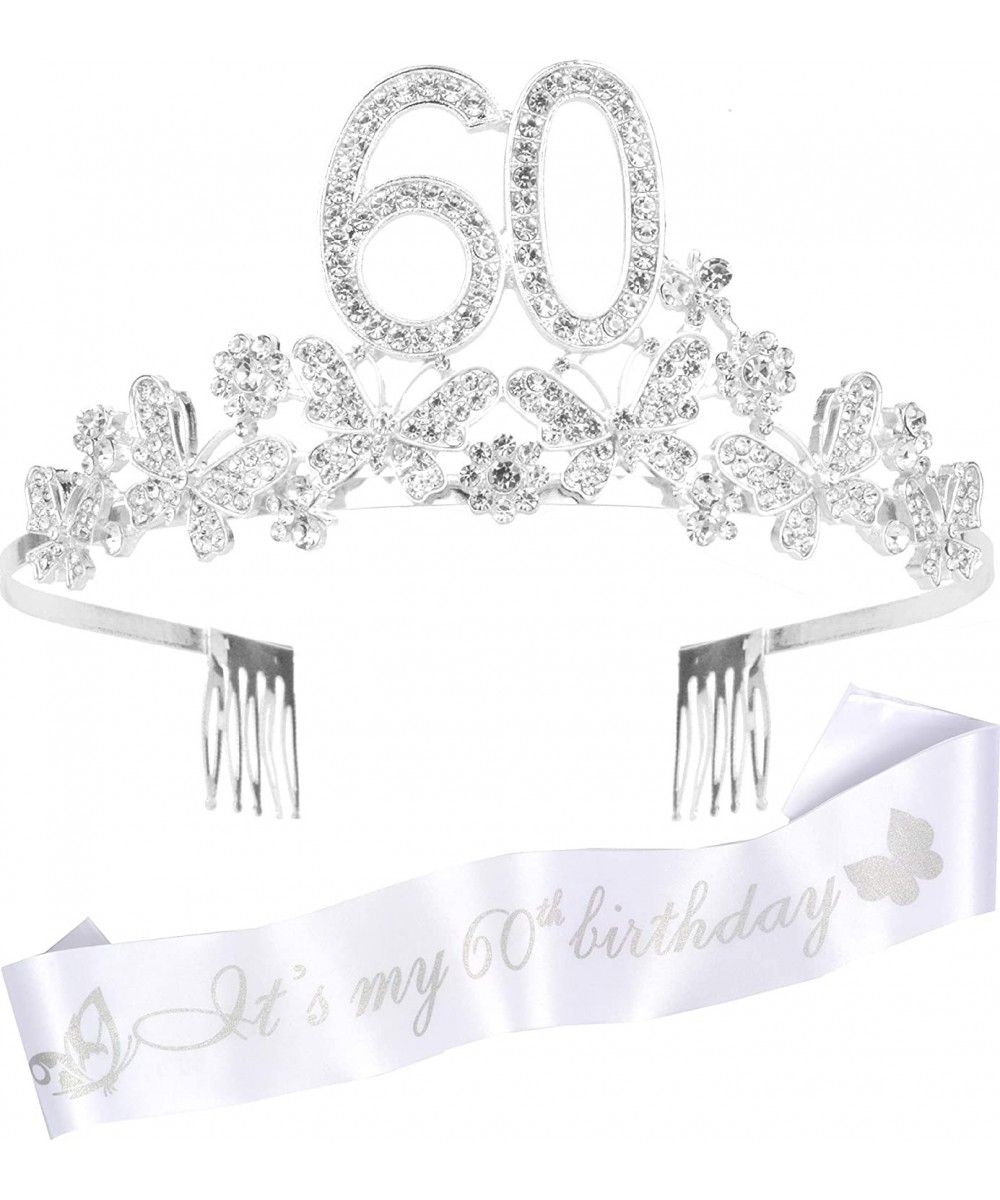 60th Birthday Gifts for Women- 60th Birthday Tiara and Sash- It's My 60th Birthday Sash and Crystal Tiara- 60th Birthday Deco...