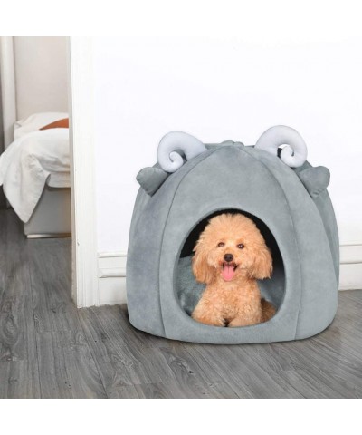 New 2 in 1 Foldable Cave Pet House & Bed- Plush Pet Cat Bed for Cats and Small Dogs Hamster- Machine Washable Coral Velvet Se...