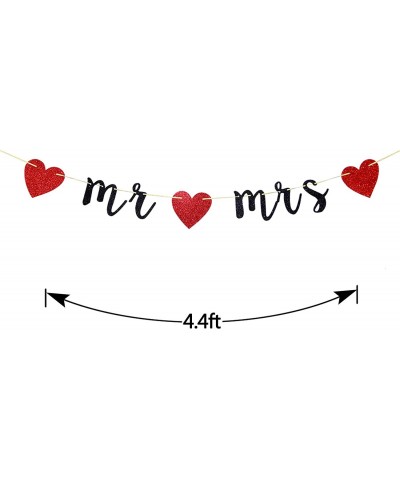 Black Mr & Mrs Banner - Wedding Hanging Banner - Vintage Rustic Wedding/Bridal Shower/Engagement Party Decorations - C919688X...