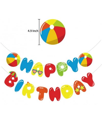 Beach Ball Happy Birthday Party Decorations- Summer Party Decorations Pool Party Supplies with Beach Ball Banner- Beach Cake ...