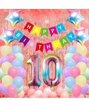 10th Birthday Party Decorations Kit Happy Birthday Banner with Number 10 Birthday Balloons for Birthday Party Supplies 10th C...
