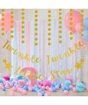 Gold Glittery Twinkle Twinkle Little Star Banner and Gold Glittery Circle Dots Garland- Birthday Party Baby Shower Party Deco...