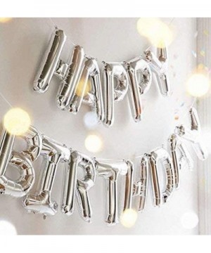 Silver Number 30 Foil Balloons Happy Birthday Banner with 47Pcs Latex and Foil Balloons for 30th Birthday Party Decoratons Pu...