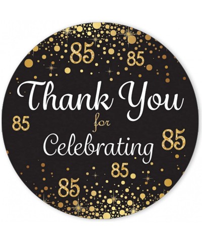 Black and Gold 85th Birthday Thank You Stickers - 1.75 in - 40 Labels - CR18YRSU7A0 $6.63 Favors