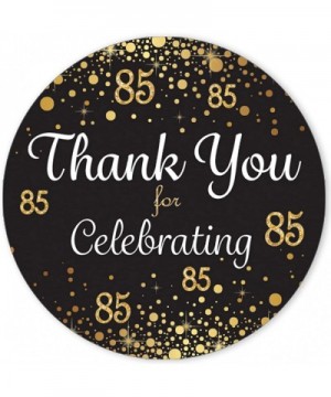 Black and Gold 85th Birthday Thank You Stickers - 1.75 in - 40 Labels - CR18YRSU7A0 $6.63 Favors