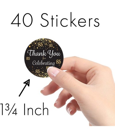 Black and Gold 85th Birthday Thank You Stickers - 1.75 in - 40 Labels - CR18YRSU7A0 $6.63 Favors