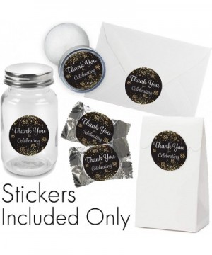 Black and Gold 85th Birthday Thank You Stickers - 1.75 in - 40 Labels - CR18YRSU7A0 $6.63 Favors