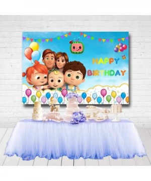 Lovely Cocomelon Backdrop Cartoon Happy Family Portrait Background Newborn Cocomelon Birthday Party Supplies Banner Decoratio...