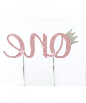 Handmade 1st Birthday Cake Topper Decoration - One with Crown - Double Sided Glitter Stock (Pink) - CW18IO8XHS8 $8.43 Cake & ...