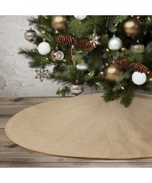 Burlap Christmas Tree Skirt-48" Rustic Double Layers Xmas Tree Decorations for Farmhouse Party-Washable - Burlap - CZ19GIQDQK...
