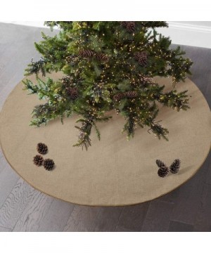 Burlap Christmas Tree Skirt-48" Rustic Double Layers Xmas Tree Decorations for Farmhouse Party-Washable - Burlap - CZ19GIQDQK...