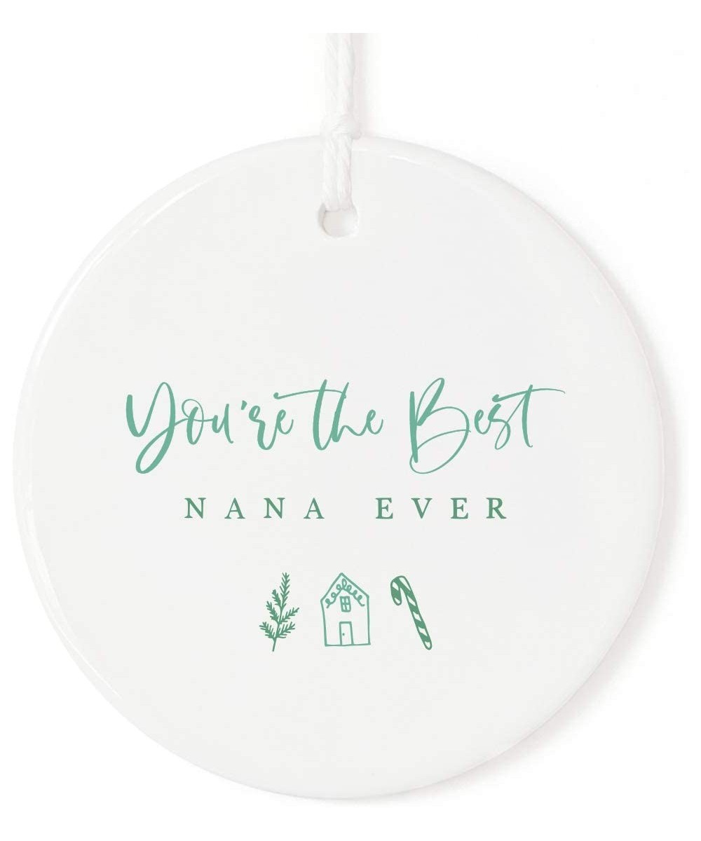 You're The Best Nana Ever Porcelain Ceramic Christmas Ornament with Ribbon and Complimentary Gift Box- Gift for Grandma - You...