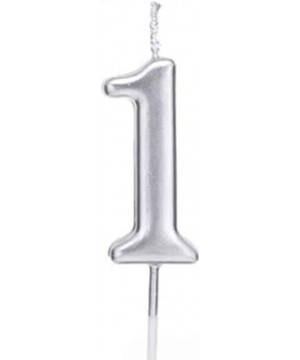 Number 1 Metallic Candle- Silver Number 1 - CY193OMMGXD $4.53 Birthday Candles