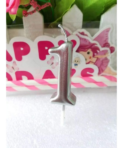 Number 1 Metallic Candle- Silver Number 1 - CY193OMMGXD $4.53 Birthday Candles