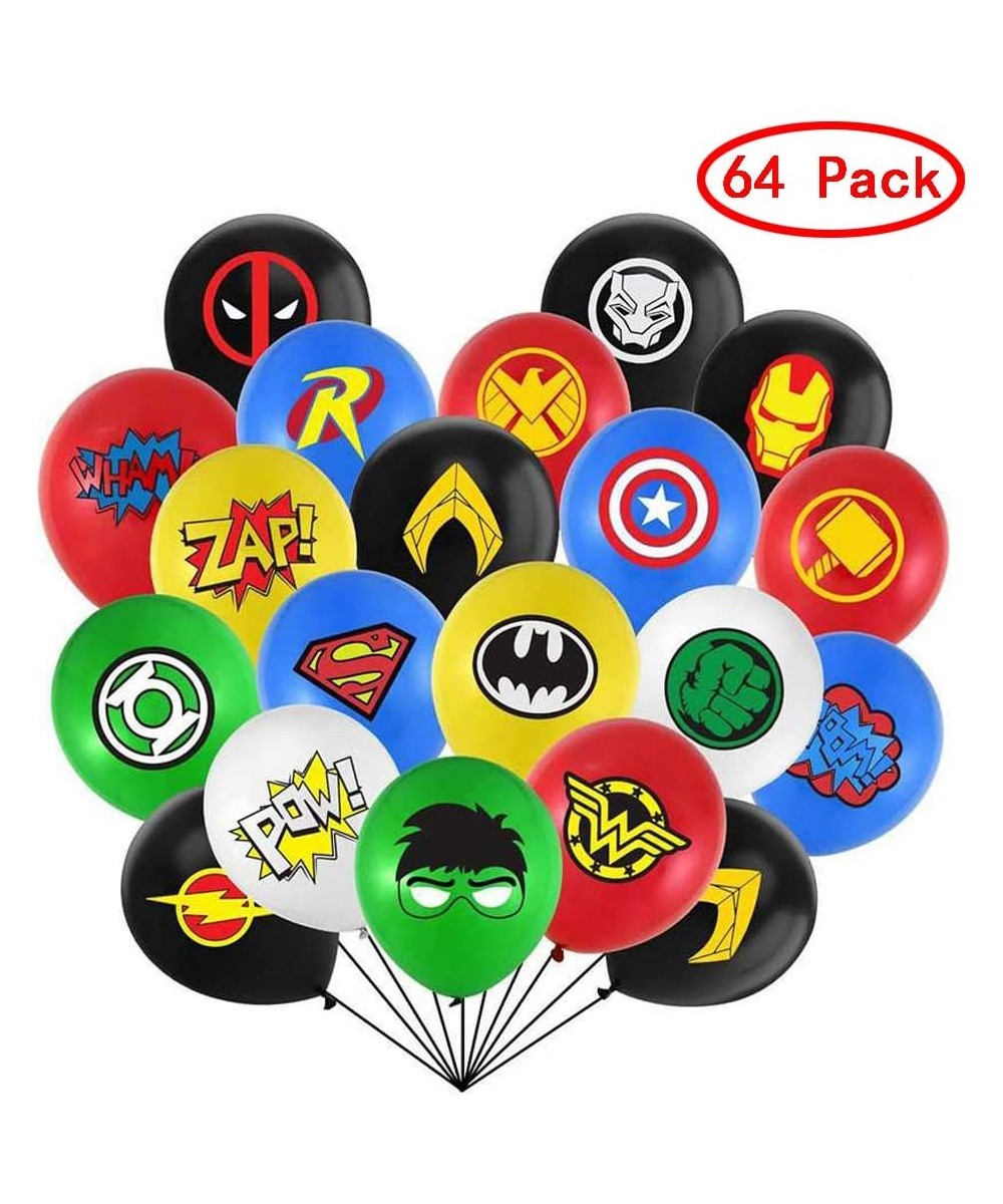 64 Pcs Superhero Balloons- Suitable for Superhero Birthday Party Supplies Decorations for children's Superhero Birthday Party...
