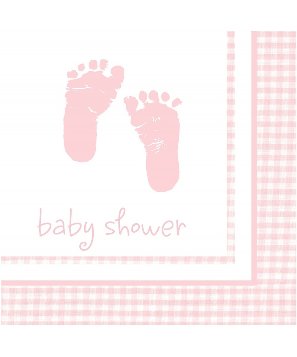 16 Count Plaid Baby Girl Beverage Napkins- Pink - CE118ZOHRL5 $4.77 Tableware