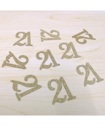 100 PCS Gold Glitter Number 21 Table Confetti 21st Birthday/Anniversary Celebrating Decorations - C218GUK4N5C $5.24 Confetti