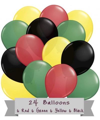 Jamaica Rasta Reggae Party Balloon Latex 24 Pack Bundle Color Red Green Yellow Black Ballons bob marley decor rasta reggae ja...