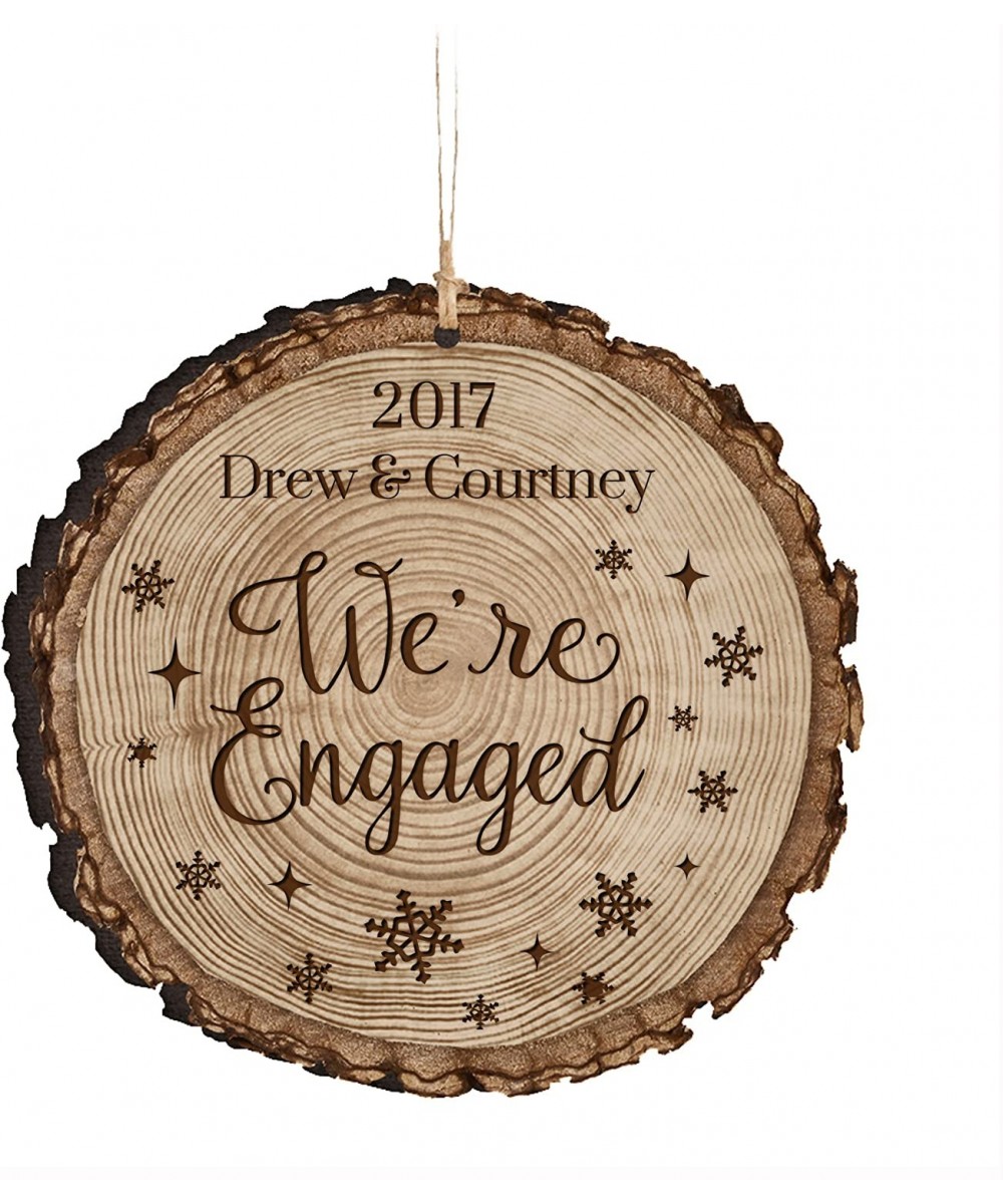Personalized Newly Engaged Couple Our First Christmas Ornament Custom Engagement Gift Ideas for Couple him her (We're Engaged...