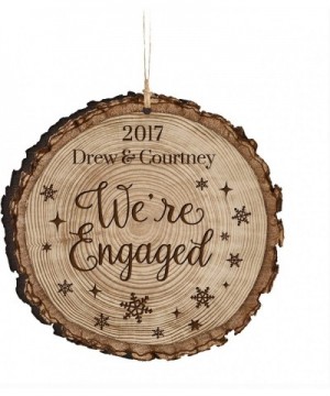 Personalized Newly Engaged Couple Our First Christmas Ornament Custom Engagement Gift Ideas for Couple him her (We're Engaged...