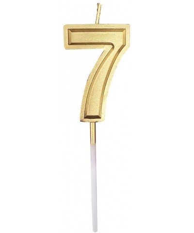 Multicolor Glitter Happy Birthday Numbers Candles Cake Topper Decoration for Adults/Kids Party (Extended gold 7) - Extended G...