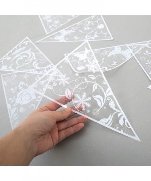 Transparent White Triangle Flag Pennant Flora Banner Kit Flower Leaf Butterfly Printed Bunting Party Hanging Decorations Eleg...