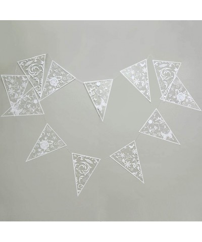 Transparent White Triangle Flag Pennant Flora Banner Kit Flower Leaf Butterfly Printed Bunting Party Hanging Decorations Eleg...