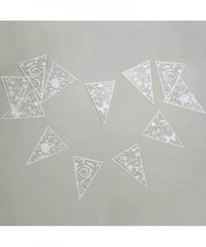 Transparent White Triangle Flag Pennant Flora Banner Kit Flower Leaf Butterfly Printed Bunting Party Hanging Decorations Eleg...