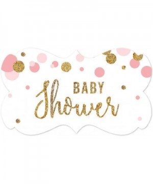 Blush Pink Gold Glitter Girl Baby Shower Party Collection- Fancy Frame Label Stickers- 36-Pack - Labels Fancy Frame - CE12JQW...