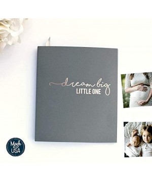 Baby Memory Book Modern Grey- Rose Gold Embossing. Flat-Lay- Premium Cardstock Softcover Book. 100 pgs- Baby Shower Gift Baby...