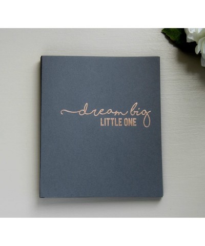 Baby Memory Book Modern Grey- Rose Gold Embossing. Flat-Lay- Premium Cardstock Softcover Book. 100 pgs- Baby Shower Gift Baby...
