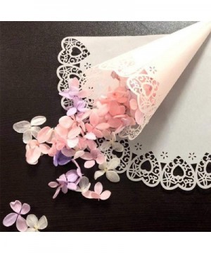 102PCS Wedding Cones- Hollow Confetti Cones Laser Cut Hollow Heart Pattern Confetti Lace Paper Cones Bouquet Candy Gift Boxes...