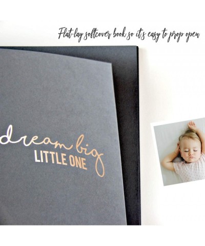 Baby Memory Book Modern Grey- Rose Gold Embossing. Flat-Lay- Premium Cardstock Softcover Book. 100 pgs- Baby Shower Gift Baby...