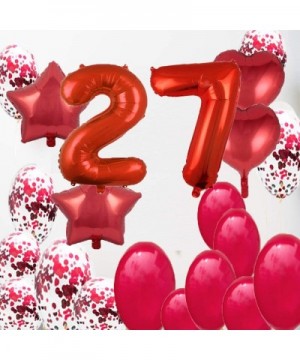 Sweet 27th Birthday Decorations Party Supplies-Red Number 27 Balloons-27th Foil Mylar Balloons Latex Balloon Decoration-Great...