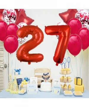 Sweet 27th Birthday Decorations Party Supplies-Red Number 27 Balloons-27th Foil Mylar Balloons Latex Balloon Decoration-Great...