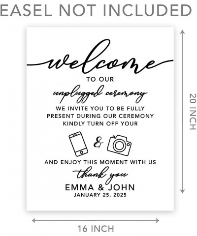 Custom Unplugged Ceremony Large Wedding Canvas Guestbook Alternative- 16 x 20 Inches- Personalized Enjoy This Moment with Us-...