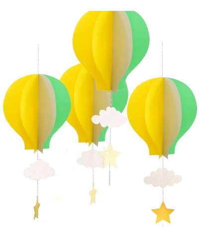 Large Size Hot Air Balloon Hanging Garland Decorations Yellow Green Pack of 8 - Yellow Green - CB18TLGD6HX $13.28 Balloons