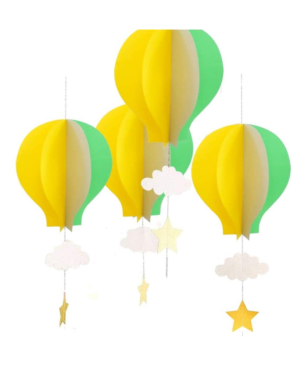 Large Size Hot Air Balloon Hanging Garland Decorations Yellow Green Pack of 8 - Yellow Green - CB18TLGD6HX $13.28 Balloons