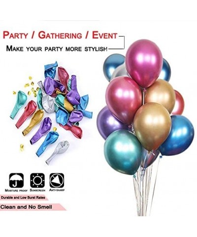 Party Balloons 12 inch 50 Pcs Latex Metallic Balloons Helium Shiny Chrome Balloon Decor Party for Birthday-Baby Shower-Weddin...