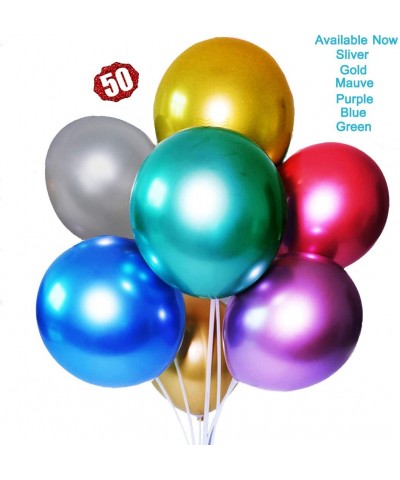 Party Balloons 12 inch 50 Pcs Latex Metallic Balloons Helium Shiny Chrome Balloon Decor Party for Birthday-Baby Shower-Weddin...